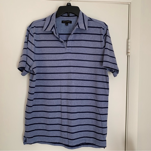 Banana Republic Other - BANANA REPUBLIC. Short Sleeve Polo Shirt. Pale Blue w/ Navy Stripes. Siz…